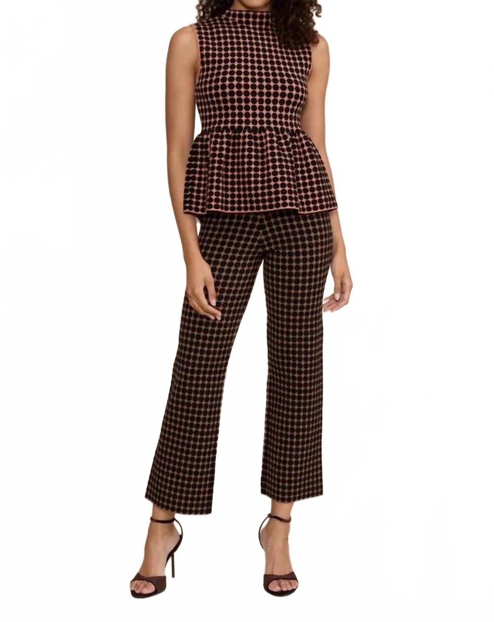 NEW LUCY PARIS knit straight pants in brown